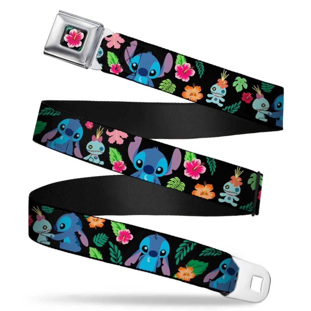 Buckle-Down Disney Stitch Hibiscus Seatbelt Belt
